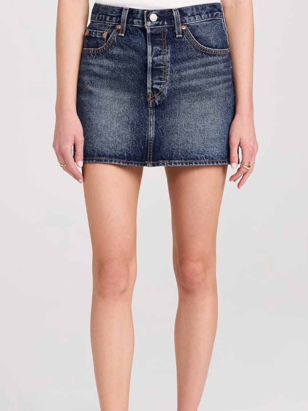 Levi's Indigo Washed Denim Mini Skirt